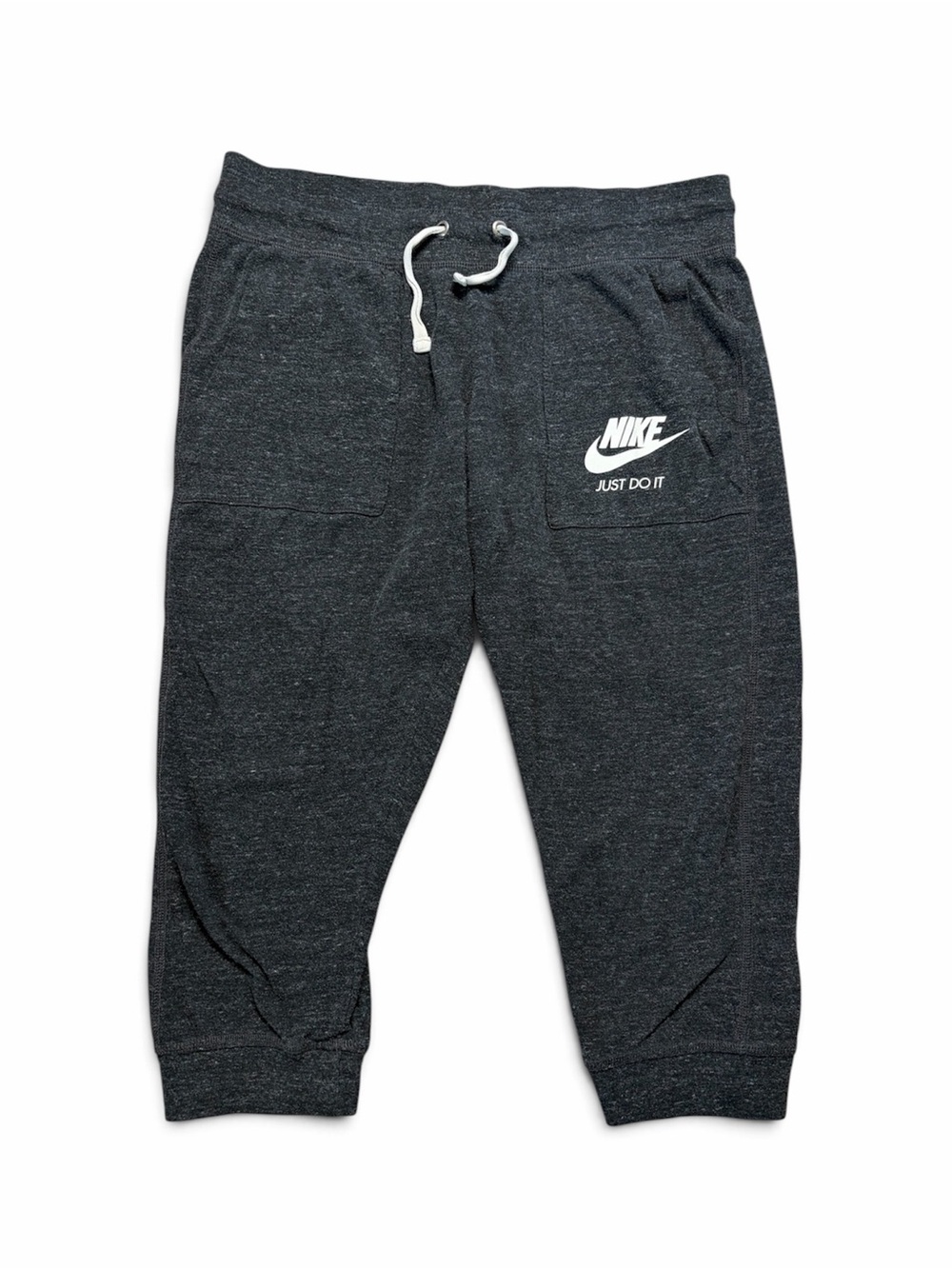 Nike Women’s Medium Charcoal Grey Capri Joggers Just Do It Sweatpants